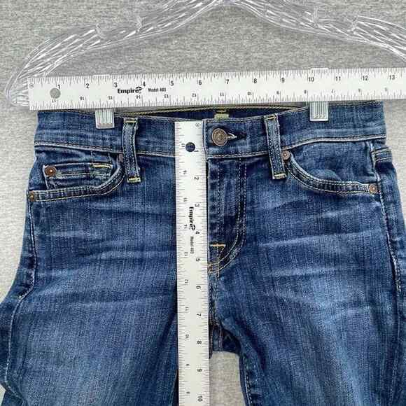 7 For All Mankind Jeans Womens 24 Skinny Crop & Roll Casual Medium Wash Denim - Picture 7 of 12